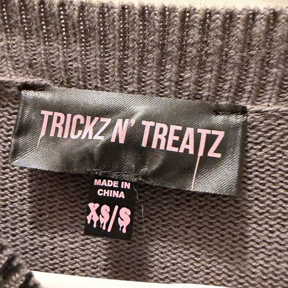 Dolls Kill Gray Skeleton Sweater - Picture 3 of 3